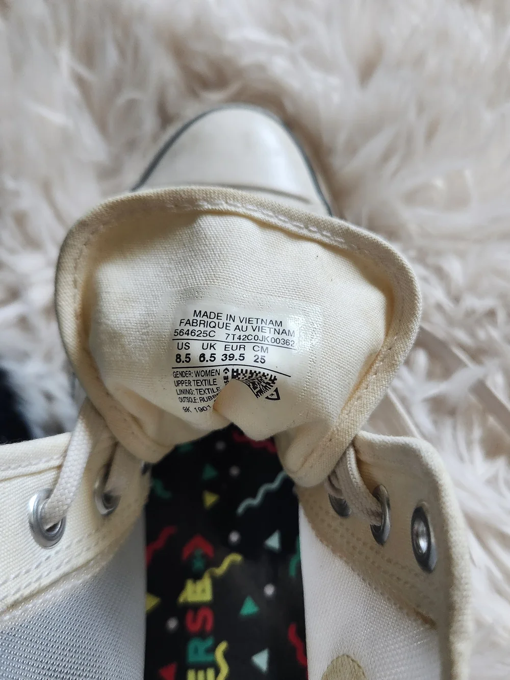 Converse Women's White High-Top Mesh Sneakers - Picture 3 of 7